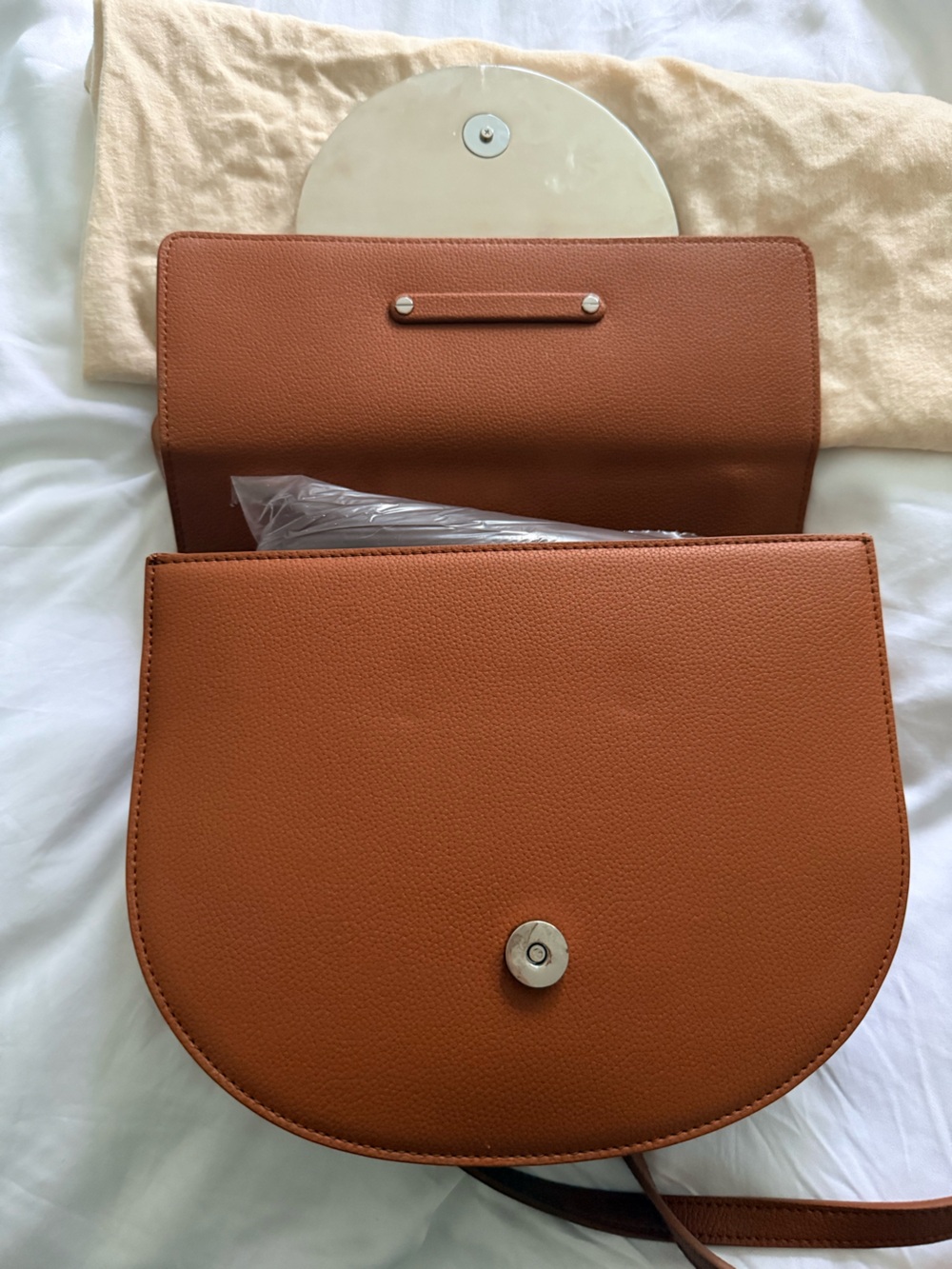 Cult Gaia Brown Leather Vos Handbag Crossbody - Picture 7 of 10